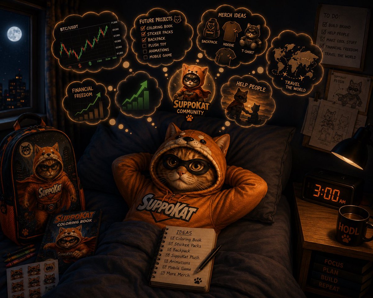 SuppoKat's tweet photo. @lynk0x Why can’t you sleep?
Me at 3:00 AM:
Thinking about new ideas.
Thinking about new adventures.
Thinking about what’s next.
🐾💭
#SuppoKat
#TheImposterPack
#BuildInPublic https://t.co/Vn8pvZIc8E