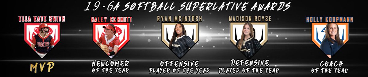 KatyISDAthletic's tweet photo. Congratulations to the athletes who earned 19-6a Superlative and All District Honors in Softball! https://t.co/NkWVj3dNhB