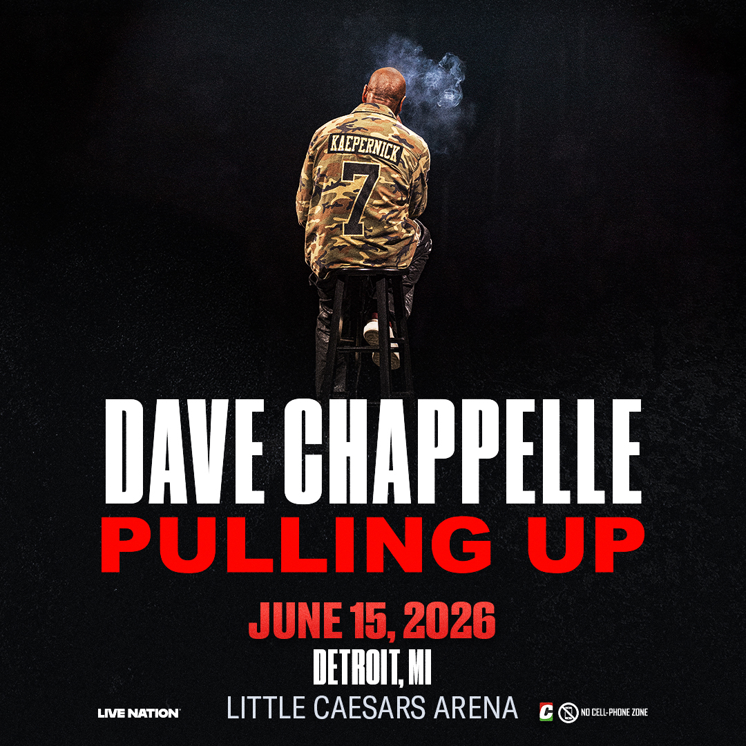 Channel955's tweet photo. JUST ANNOUNCED! 🎤 Dave Chappelle is coming to Little Caesars Arena on June 15, 2026! Tickets drop this Friday, June 5 @ 12PM local. 🎟️ https://t.co/OaO3Wb2JeN