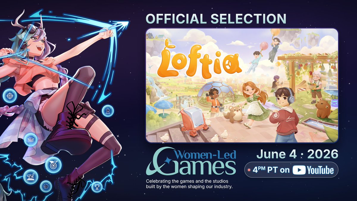 loftiadev's tweet photo. We’re super proud of be an official selection for the Women-led Games showcase for Summer Games Fest 2026! 🥳💛

Thank you to the @womenledgames team! Tune into the showcase today to catch Loftia’s special feature!! 🌟 https://t.co/vVUKQmXogv