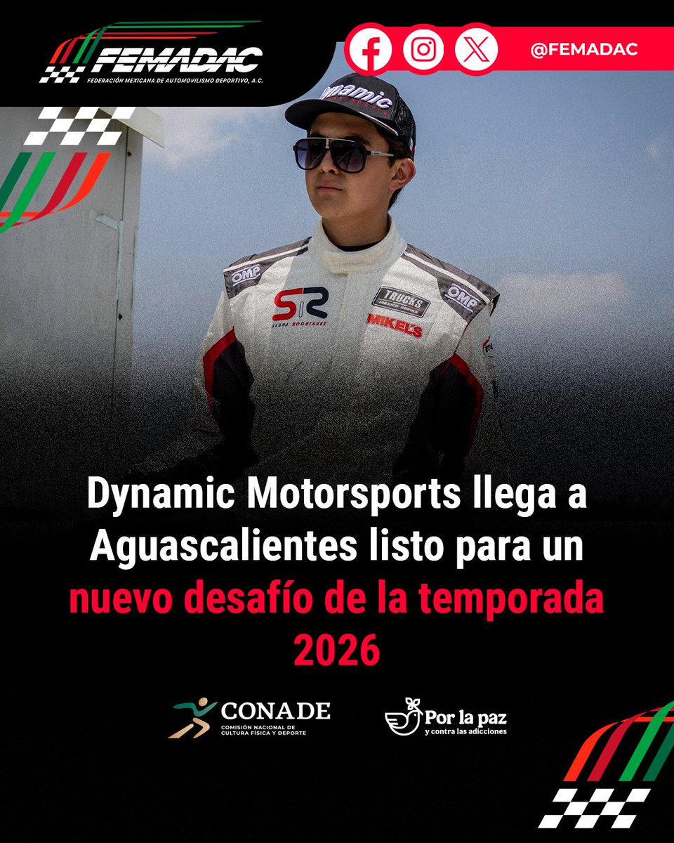 Femadac's tweet photo. Dynamic Motorsports encara una fecha clave en el Óvalo Aguascalientes México rumbo al Chase de NASCAR México Series y Trucks México Series.

Toda la información en 💻: https://t.co/8p5P3Yxz9y
#FEMADAC #FEMADACInforma https://t.co/GTUeFrX9Wr