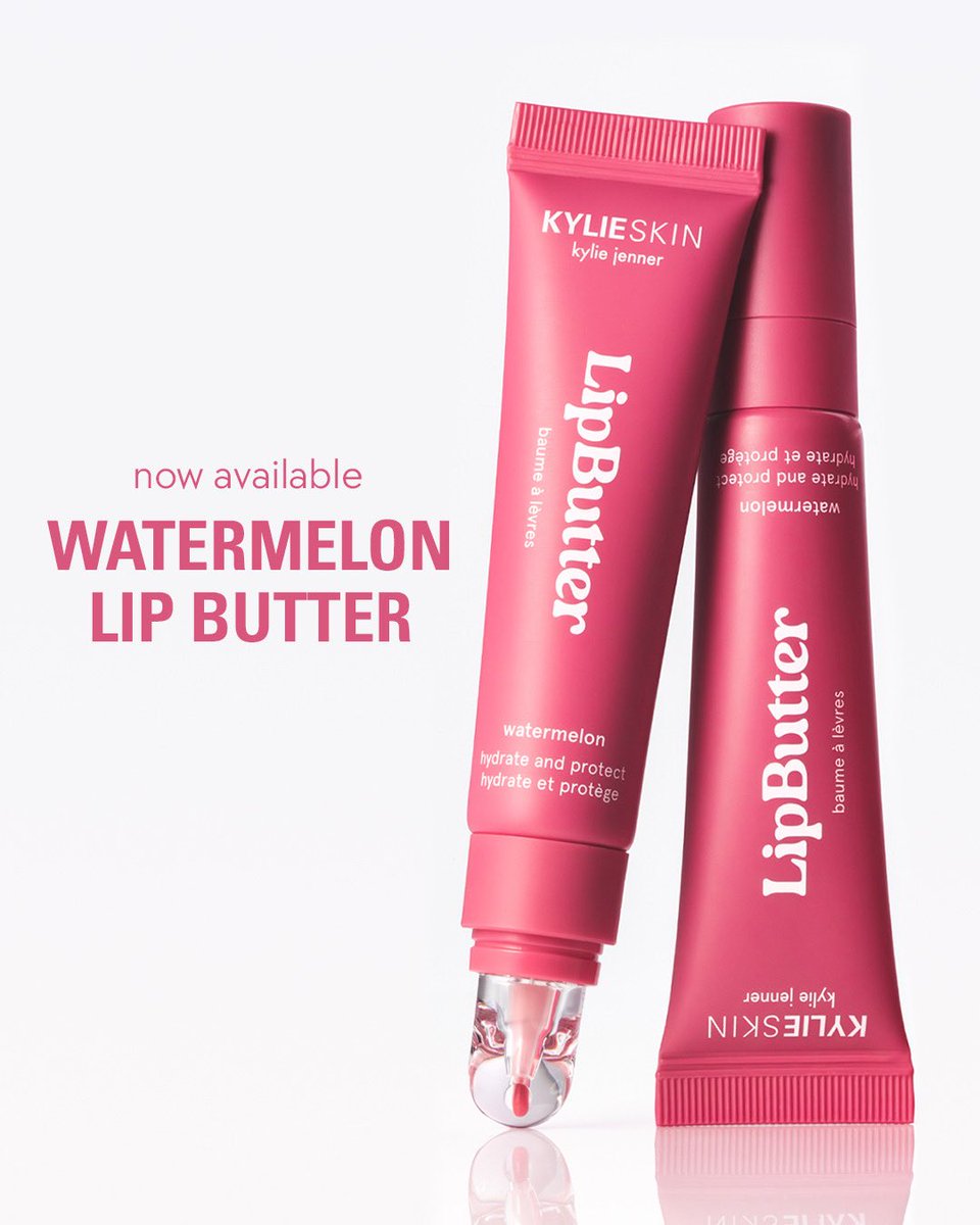kyliecosmetics's tweet photo. JUST IN: our award-winning lip butter is now available in a new watermelon scent and shade on https://t.co/FAJOPZBXhV! 🩷🍉 https://t.co/MmEpXqrUe6