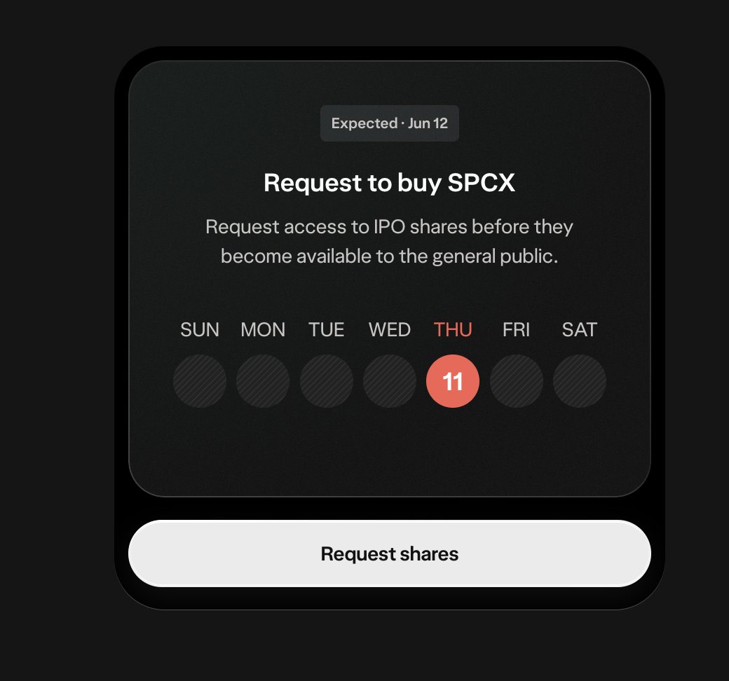sdd's tweet photo. $SPCX now showing on @Wealthsimple https://t.co/4acqrxh0BL