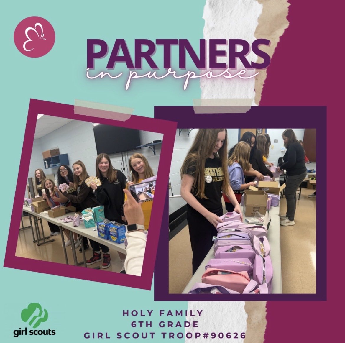 LL_Ambition's tweet photo. We loved partnering with the Holy Family 6th Grade Girl Scout Troop #90626 for a special Dream Kit Packing Party💜.

Not only did the troop host and lead a donation drive, but they also came together to pack hygiene kits that will support girls in foster care throughout https://t.co/edUvzBuVob