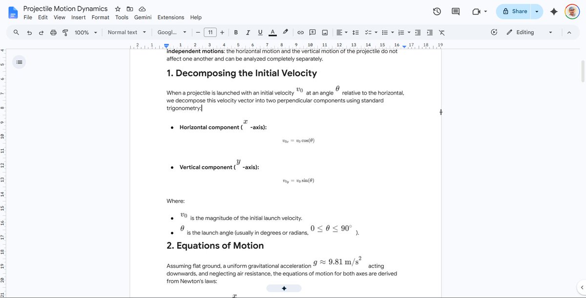1053Mayank's tweet photo. When using "export to docs" in a canvas with some LaTeX equations in it, in the Docs the equations imports as images, which are not sized properly(image 2), Also in  "Copy contents" feature it just copy the whole canvas as bulk text with any formatting metadata. @joshwoodward https://t.co/rfRPfBAad6
