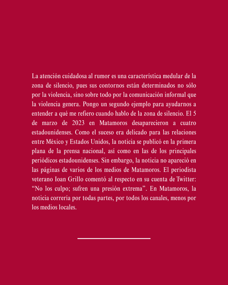 edicionesera's tweet photo. Claudio Lomnitz estudia aquellas geografías donde la violencia impide el ejercicio libre del periodismo y donde el rumor se vuelve una vía fundamental para comprender lo que ocurre.

Ven a la presentación de Antropología de la zona de silencio
9 de junio
19:30 h
Péndulo Roma https://t.co/SHiaVajJF3