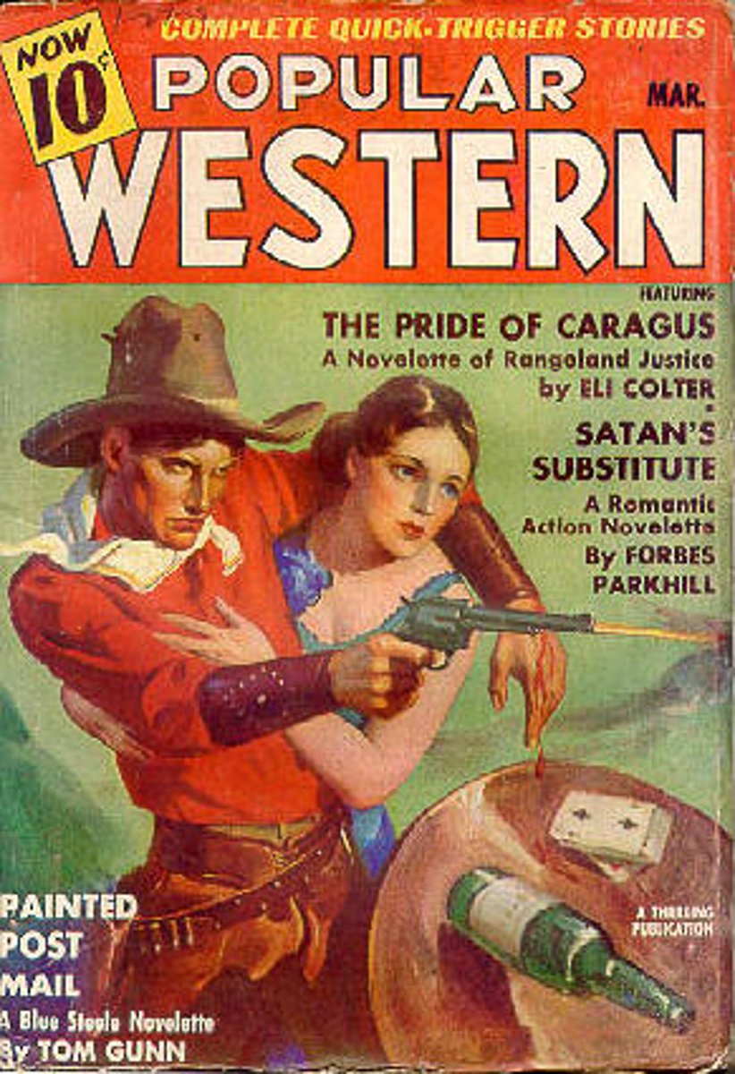 ScottMcCreaWest's tweet photo. The world was a better place when newsstands carried Western pulp magazines. https://t.co/hRHG4nV819