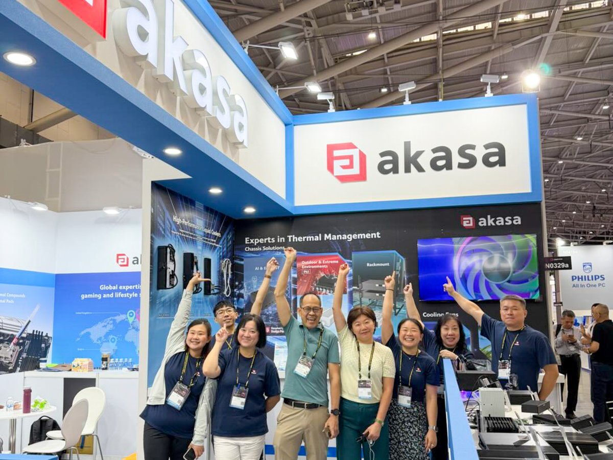 akasa_tech's tweet photo. What a week at @computex_taipei. Thank you to everyone who visited the Akasa booth and explored our latest fanless, thermal, connectivity and storage solutions.

See you in Taipei next year! 👋 https://t.co/O40KhT4mRr