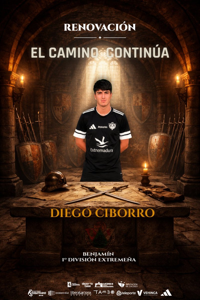 CanteraCPC's tweet photo. ⚔️ EL CAMINO CONTINÚA

Diego Ciborro renueva como entrenador del Benjamín de Primera División Extremeña

Tras comenzar su etapa en el Benjamín de Segunda, afrontará su 2ª temporada al frente del equipo

💚 Trabajo, formación y continuidad

#VerdeDesdeElOrigen #CanteraCPCacereño https://t.co/b1gy6WfwYA
