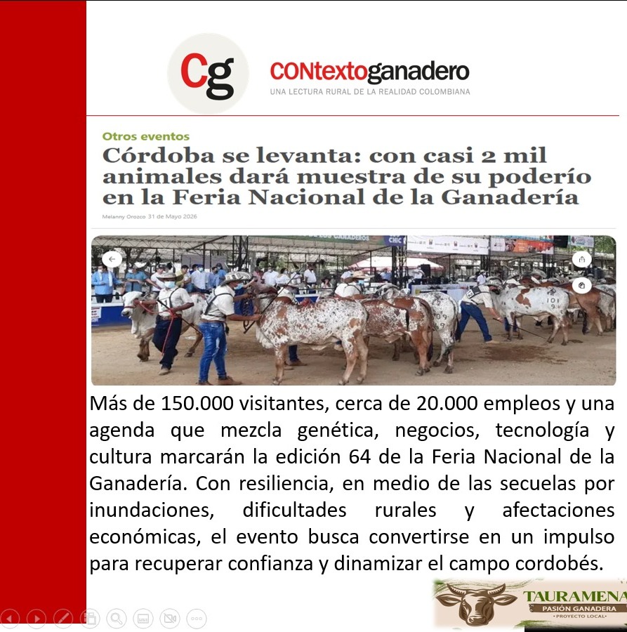 PTauramena's tweet photo. Del 5 al 15 de junio, Montería volverá a convertirse en el epicentro del sector agropecuario colombiano con la edición número 64 de la Feria Nacional de la Ganadería.
https://t.co/PhHxbvbEzS @jflafaurie @Fedegan  @FCerete  @FedeganSoata @PLCORDOBA https://t.co/0R1jRtEIBN