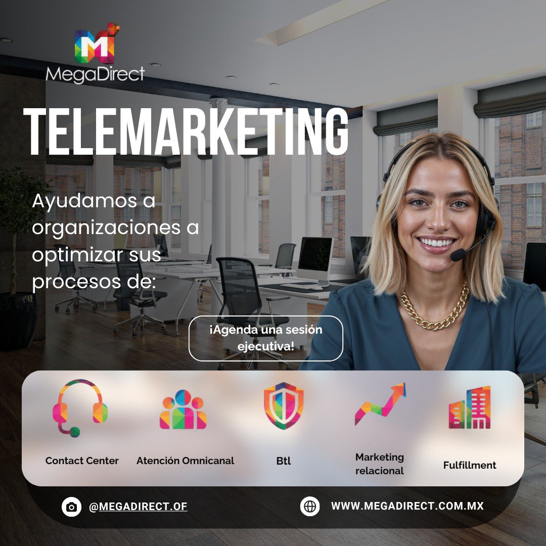 Mega_Direct_of's tweet photo. Si en tu empresa es fundamental la generación inmediata de #ventas, contacto directo y personalizado con #clientes potenciales y la obtención de feedback en tiempo real, el #telemarketing te ofrece estos atributos. https://t.co/gEqdLmb0p6