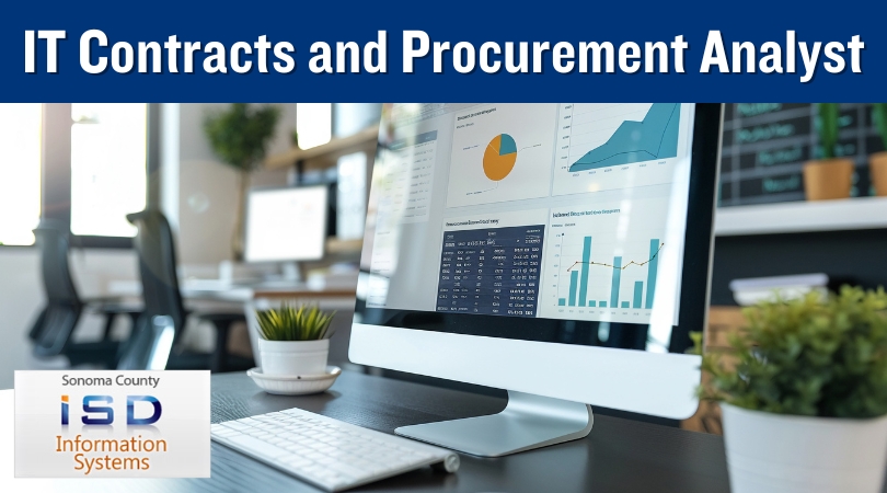 SoCoInfo's tweet photo. The Sonoma County Information Systems Department (ISD) is seeking a talented IT Contracts and Procurement Analyst! Learn more at https://t.co/kBBND6D36o or call 707-565-2331.

#sonomacountycareers #sococareers #sonomacounty #wearesonomacounty https://t.co/lef5mLh2N7