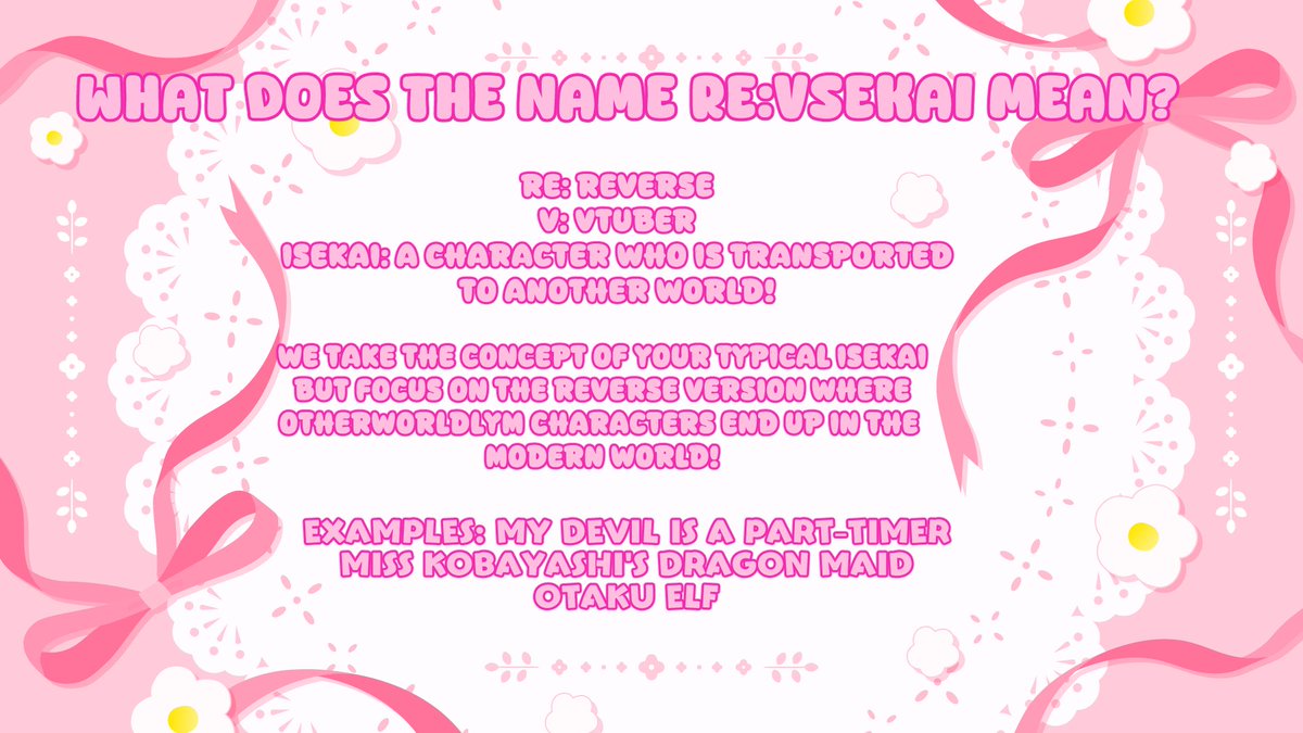 reVSekai's tweet photo. isekai ribāsu~!

Our group's theme or lore will be focusing on the concept of a "reverse isekai" 

ex. a demon girl is transported to our world and becomes a teacher, etc

#vtubergroup #indievtuber https://t.co/2KqjNX2CiJ