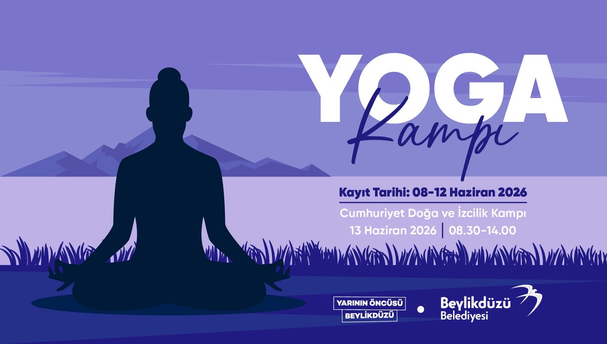 beylikduzubeltr's tweet photo. 🧘‍♀️ Kişisel dinginliğe, ruhunuzu sakinleştirmeye, doğayla iç içe olmaya ihtiyacınız mı var? 

🫵 Bu etkinlik tam size göre!

📌 Yoga Kampımızın online kayıtları başlıyor.

📅 Kayıt Başlangıç: 8 Haziran Pazartesi
⏰ 09.00
📅 Kayıt Bitiş: 12 Haziran Cuma
⏰ 14.00

🌐 Detaylı bilgi için:
https://t.co/WOJKeaVagz