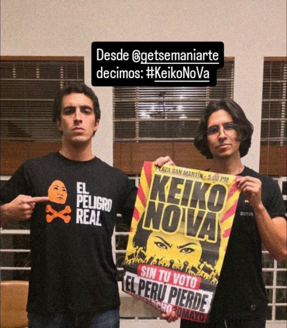 NuevoPeruMov's tweet photo. Gracias a todos los que vienen haciendo campaña para impedir que la señora del Kaos cope una institución más.

Este 7 de junio se vota por @RobertoSanchP
y JP.

Se vota contra #ElPeligroReal que es Keiko Fujimori y su Pakto mafioso. 
@Manu_Benza https://t.co/Wzi11BypRL