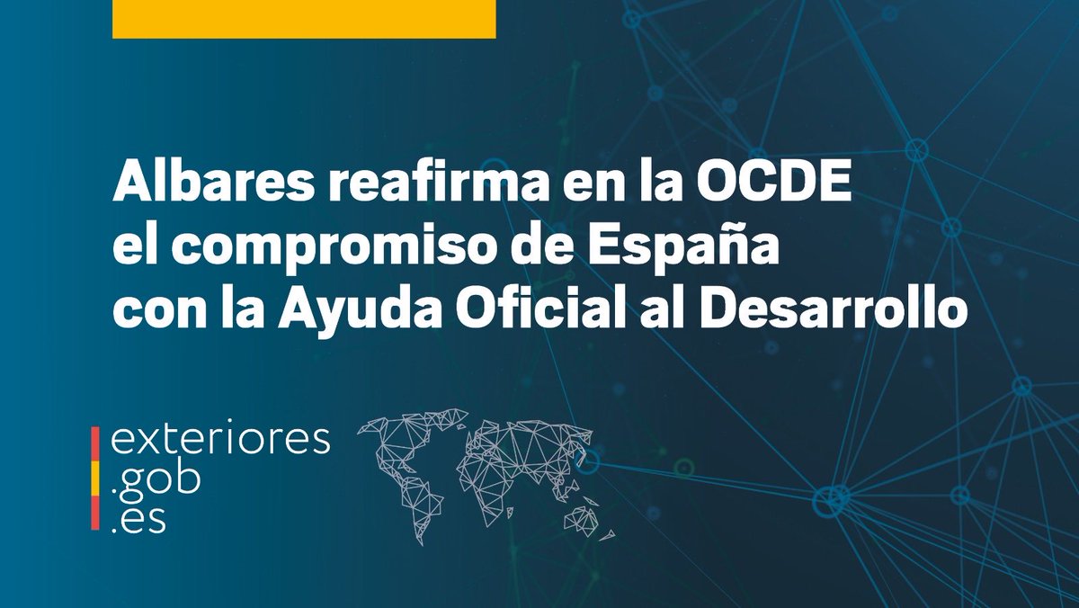 MAECgob's tweet photo. El ministro @jmalbares ha participado en la reunión ministerial de la OCDE, donde ha reafirmado el compromiso de España con la Ayuda Oficial al Desarrollo y la necesidad de consolidar instrumentos que permitan responder a los desafíos actuales.

🔗
https://t.co/m5nLhVGW9L https://t.co/hW2RImi98I