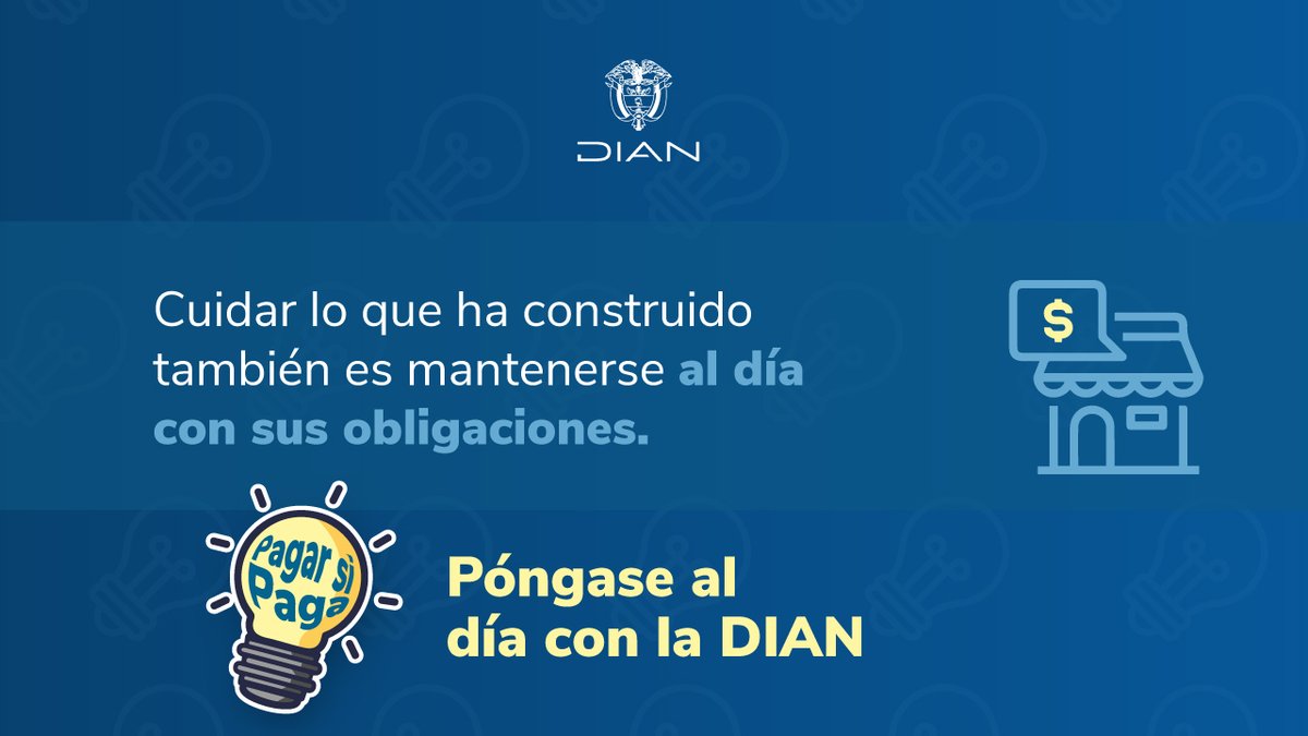 DIANColombia's tweet photo. Antes de que una obligación en mora avance a etapas más complejas del proceso de cobro, infórmese sobre las alternativas disponibles para ponerse #AlDíaConLaDIAN.

Conozca las facilidades de pago 👉 https://t.co/sY858axHb1

#PagarSíPaga https://t.co/CnzzhTMhP9