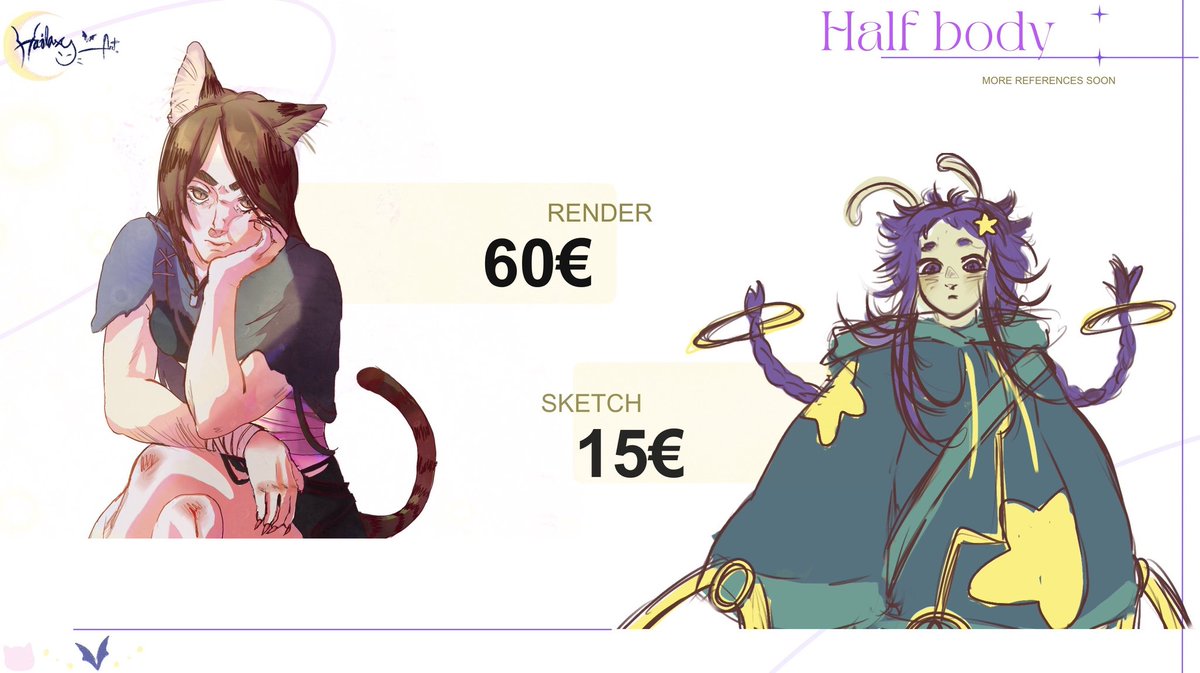 Hailaxy_art's tweet photo. Hi, I'm Aven, and this is my updated #commissionsheet (1/2)
#commissionsopen #illustrator #characterdesign #digitalart https://t.co/C89u5uCQ9b