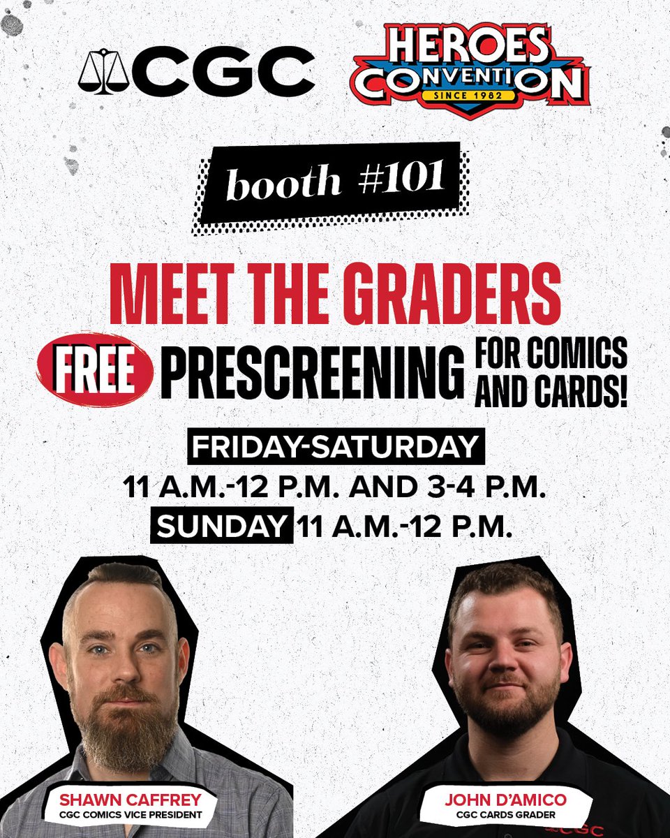 CGCComics's tweet photo. Got your books prepped? CGC is back for ON-SITE GRADING @heroesonline Con! 👏 Submit your comics, or any other regular submissions, and snag some exclusive gear! *Remember, you need a ticket to the show to enter! Click https://t.co/LNX6kwaGQz for more info on the con! 🔥 https://t.co/nik5RZA3By