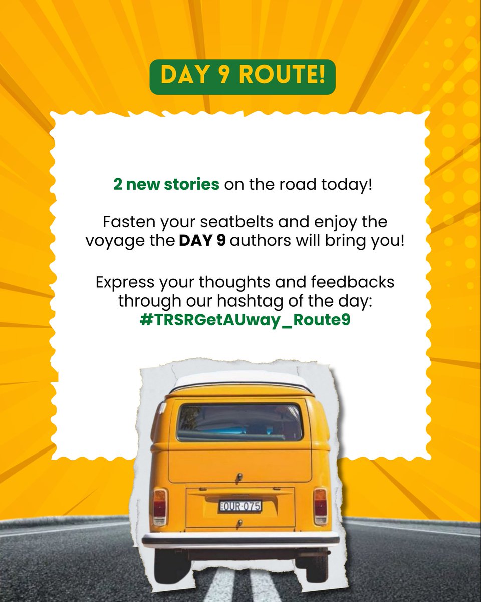 litoldemons's tweet photo. #TREASUREGetAUway DAY 9 ROUTE IS OPEN! 🛣️🚘

2 stories to open our long list of adventure by our incredible authors, taking you to a unique journey!

Hop on 9th route and share your thoughts with #TRSRGetAUway_Route9 💬💛 

Want to read these stories? Reader's Registration is still up! Don’t miss the ride and check below! ⤵️