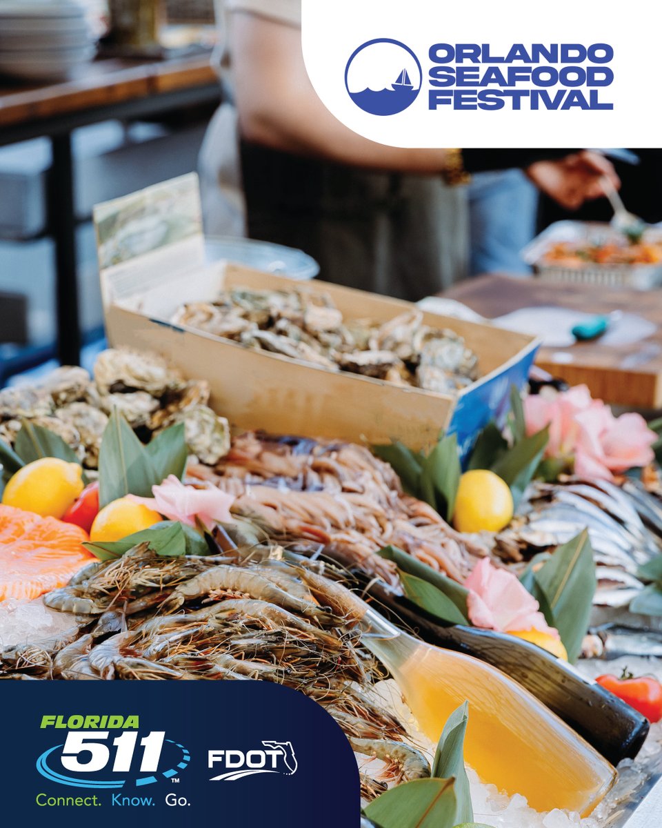 fl511_central's tweet photo. Heading to the Orlando Seafood Festival this weekend? Let FL511 guide you. Visit https://t.co/Wbu7V6ZN7v before heading out to check current traffic conditions and explore alternative routes and travel times to help get you there. https://t.co/LgAux8KKf4