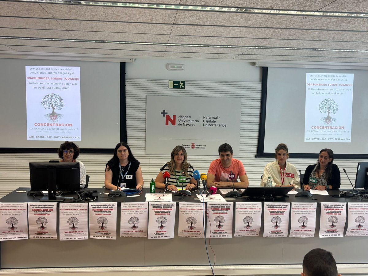 ugtnavarra's tweet photo. 📢 Sindicatos convocan el 16 de junio una concentración en defensa de la sanidad pública y condiciones dignas para el conjunto de profesionales del SNS

🔗 Léelo aquí https://t.co/ooDIOVZbq0 https://t.co/dTKR6b0EK4