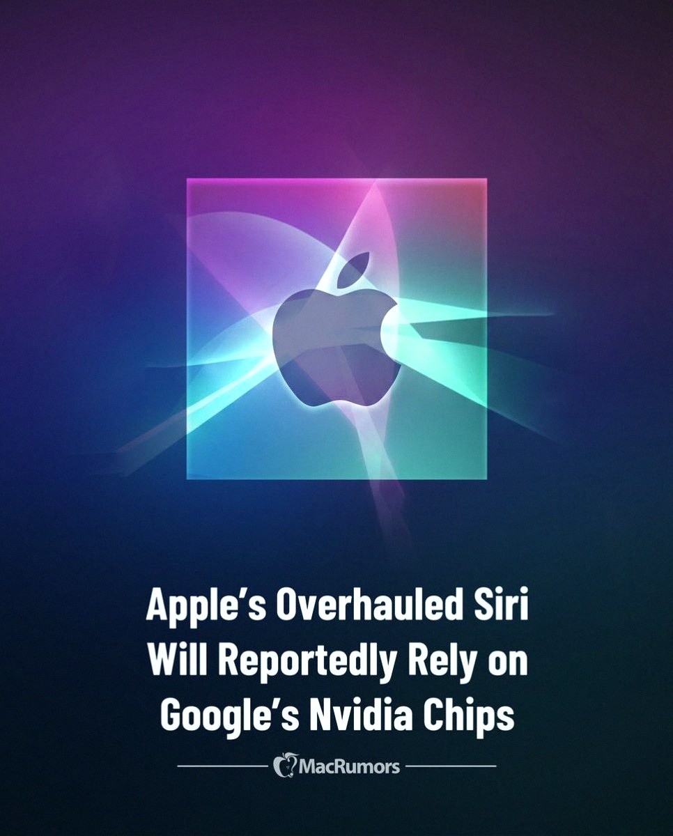 stvyfitz's tweet photo. So Apple’s reportedly using Google’s Nvidia chips to make Siri better when it launches in September. Interesting move considering they’re competitors. 🤔 https://t.co/dlEoYPz0rH