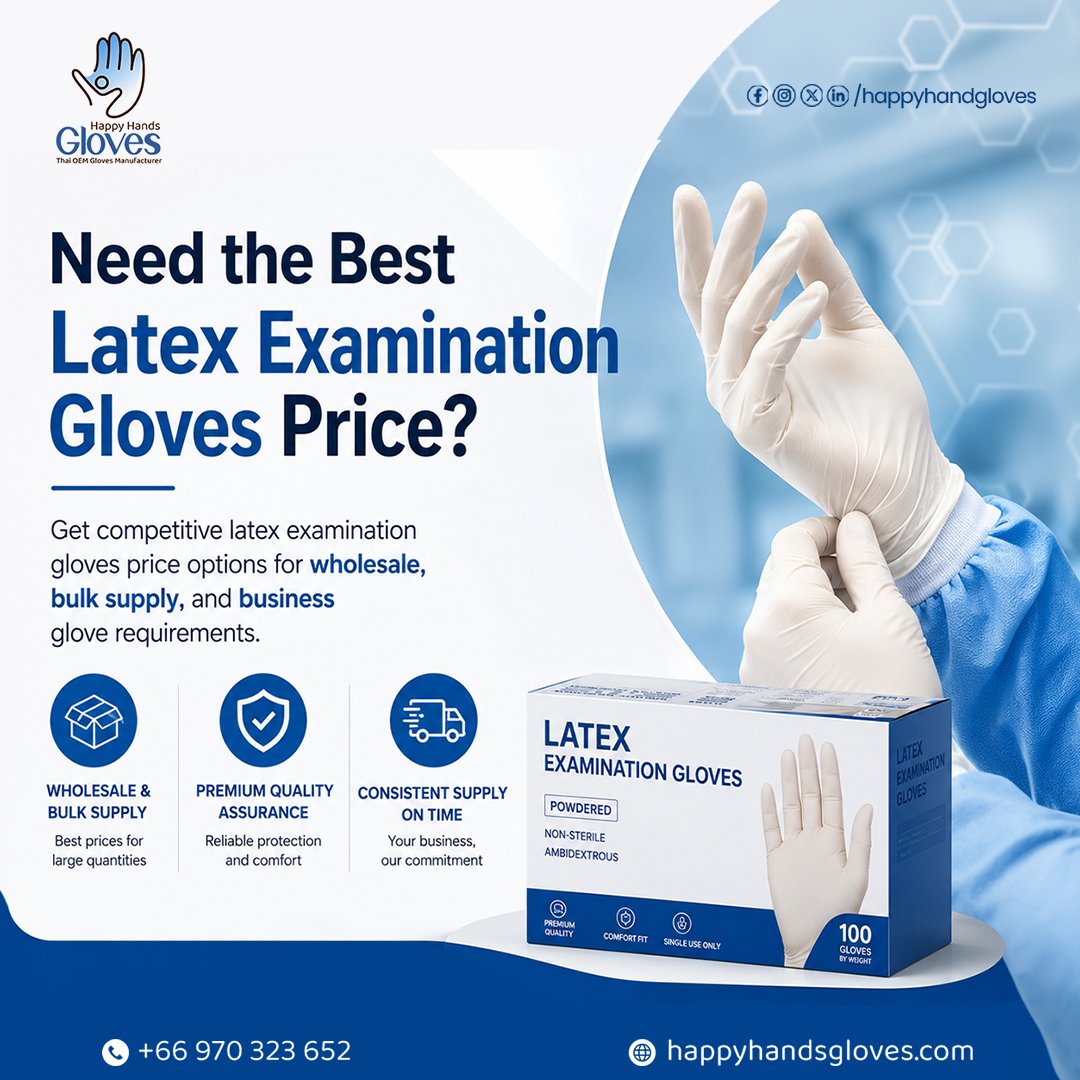 HappyHandGlove's tweet photo. Latex examination gloves for clinics, labs, salons, cleaning teams, food businesses, and bulk buyers.

Reliable protection, comfortable fit, and consistent supply for daily professional use.

👉 Visit: https://t.co/tjPM842ZpK

#HappyHandsGloves #LatexGloves https://t.co/WpvwVcZlSn