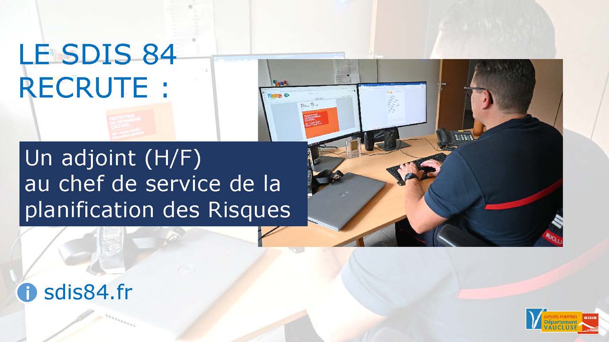 sdis84's tweet photo. #offredemploi : poste d'adjoint au chef de service de la planification des risques, grade de #capitaine #SPP, au sein du Groupement Prévision et Planification des Risques
📍 État-major Avignon
📆 Date limite de candidature : 26/06
🔗 https://t.co/HEy25KrvU1 https://t.co/DsJj1Sq7Nn