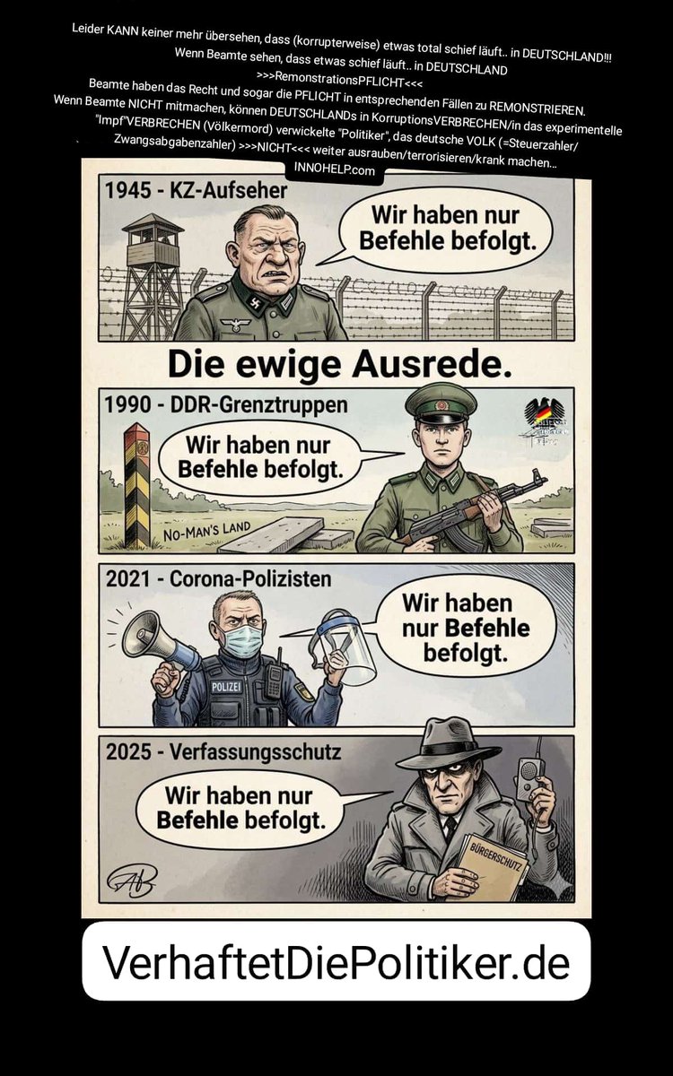 MarioDerMario's tweet photo. @RadioGenoa Wenn DEUTSCHLANDs Beamte sehen, dass etwas schief/falsch läuft.. in DEUTSCHLAND...
>>>RemonstrationsPFLICHT<<<
Leider KANN keiner mehr übersehen, dass etwas total falsch läuft in DEUTSCHLAND 
Beamte haben das Recht und sogar die PFLICHT in entsprechenden Fällen zu REMONSTRIEREN. https://t.co/wm8ClX2vmm