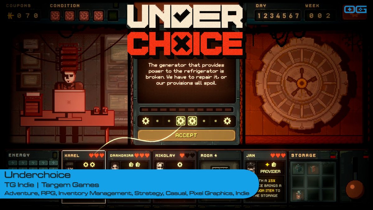 OverageGmngCom's tweet photo. OG plays Underchoice!
https://t.co/ER9VJD3MrJ
Like & Sub!
@TG_Indie
@TargemGames
#Underchoice #IndieGame #BunkerSim #PostApocalyptic #PapersPlease #SurvivalGame #ChoicesMatter #PixelArt #StoryRich #IndieDev #SimulationGame #ResourceManagement #TargemGames #DystopianGame https://t.co/8DgYgQXhqt