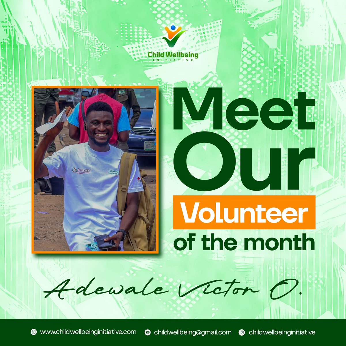 CWInitiative_'s tweet photo. Behind every thriving nonprofit is the hardworking volunteers 

🎉 Meet Our CWI Volunteer of the Month for May, Adewale Victor Obasanjo @TheRoyalObafaka  from the Programs Planning Team!

Thank you for your commitment driving inclusive classrooms for children https://t.co/khKIC1Z959