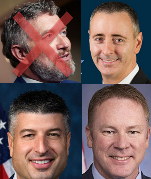 SaltyGoat17's tweet photo. Meet the 4 Republicans that just voted for the resolution to restrict President Trump's military actions against Iran.

Thomas Massie (R-KY) 
Brian Fitzpatrick (R-PA) 
Tom Barrett (R-MI)
Warren Davidson (R-OH)

Apparently the either don't like being in Congress or didn't learn the lesson