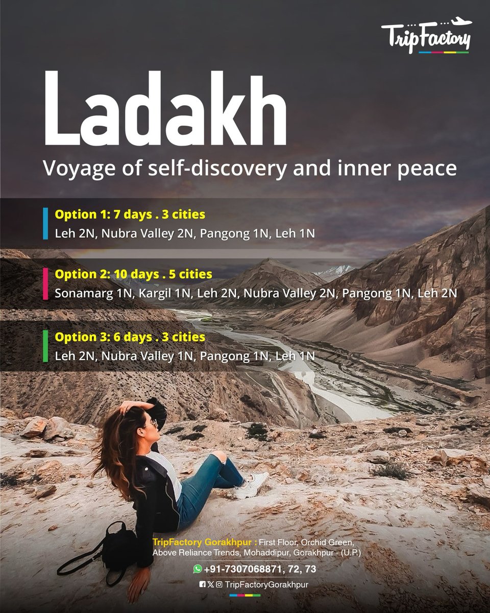 TripFactoryGkp's tweet photo. India mein kya hai?”
Mountains that heal, valleys that humble, beaches that calm &amp; journeys that change you forever 🇮🇳✨
Now it’s your turn to explore the incredible beauty of India with TripFactory 🌍✈️
DM us or Call +91-7307068871, 72, 73, 74 (1/2) https://t.co/WdI38inN8a