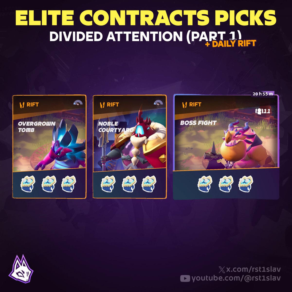 rst1slav's tweet photo. Picks for completing Elite Contracts and Daily Rift at 5⭐
Looks like someone needs a nerf?
#neomoco #joinmoco #moco https://t.co/VqcINIr24o