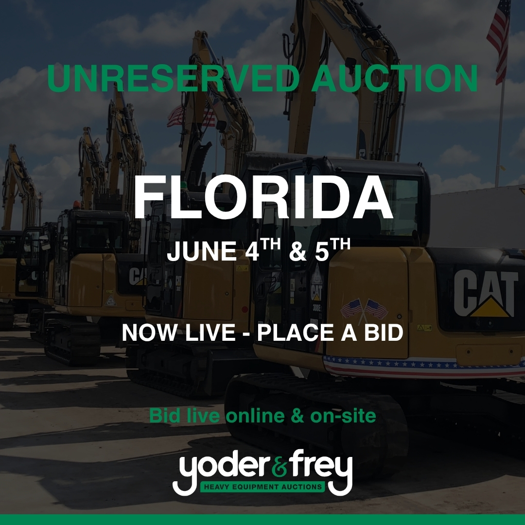 yoderandfrey's tweet photo. Join us at the Kissimmee, Florida Auction!
2 days of unreserved bidding — get the machinery you need while it lasts. 🔥

Bid live on-site or online now at https://t.co/YqXLfEIQe3 https://t.co/Niq8GrdDTY