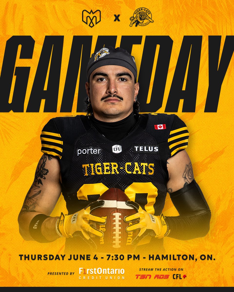 Ticats's tweet photo. CFL FOOTBALL IS BACK IN THE HAMMER!!!

🗓️ | June 4th
🕘 | 7:30 PM EST
🏟️ | Hamilton Stadium
📺 | TSN, RDS, and CFL+
🎟️ | https://t.co/hPtPUJVVXX

#CFLGameDay | @FirstOntarioCU https://t.co/NYyonow01p