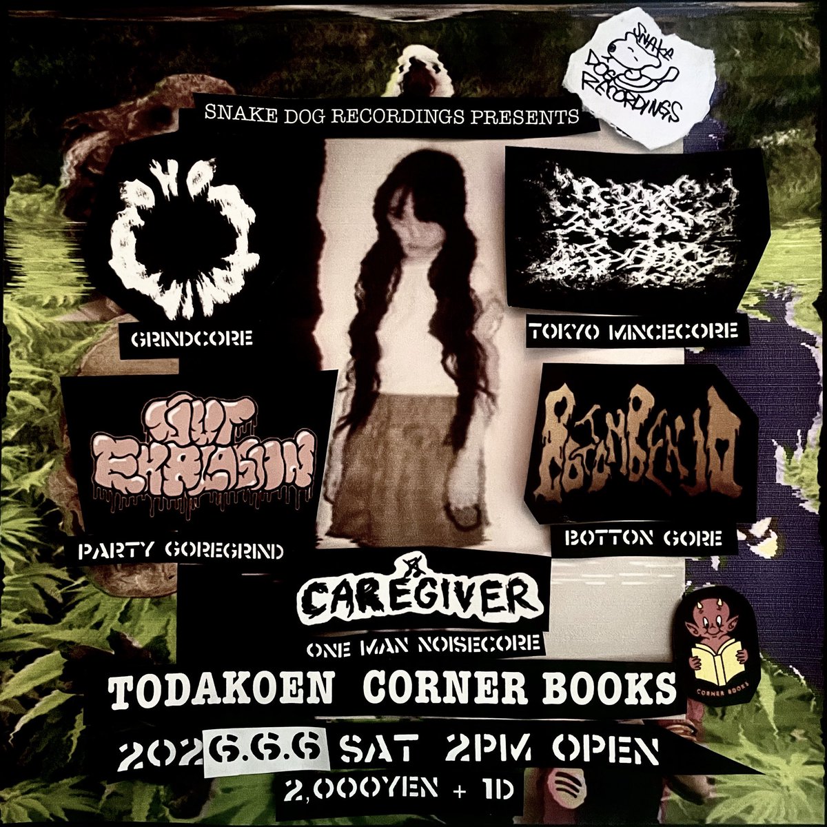 GutExplosionJP's tweet photo. Snake Dog Recordings Presents
6.6（土）戸田公園CORNER BOOKS
14:00 OPEN 14:30 START
ADV ¥2,000+1D 

14:30 BOTTON BENJO
15:15 CAREGIVER
16:00 HOSHINOMINAMOTO 
⭐️16:45 GUT EXPLOSION
17:30 SUICIDE SOLUTION

予約残りわずか！
https://t.co/obq2fSldK1 https://t.co/dPbfQLRsSc