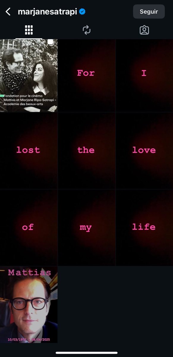 belsandes's tweet photo. era como se eu conhecesse a marjane satrapi… então acordo e leio que ela “morreu de tristeza após a morte do marido”. fui no instagram dela e vi isso 💔 https://t.co/v8RZE93V68