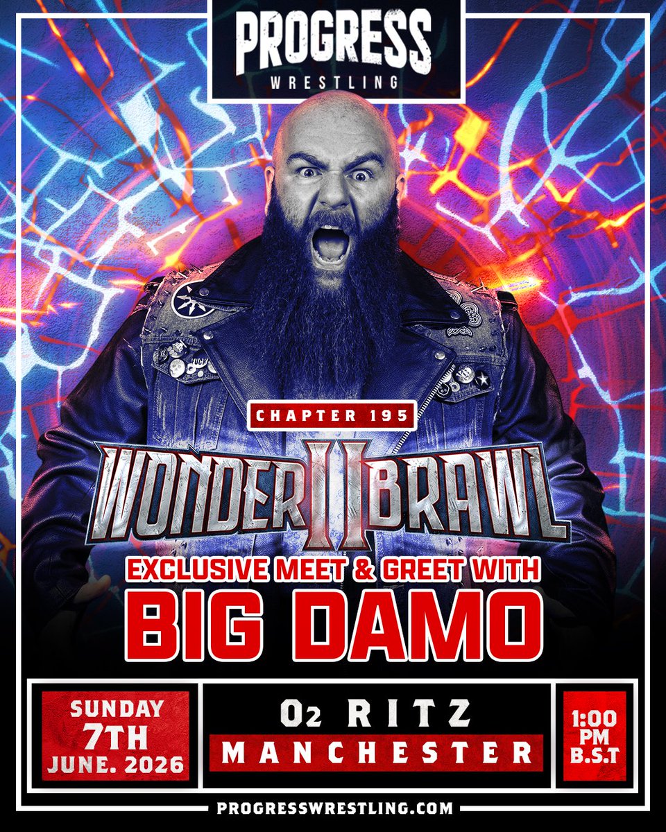 ThisIs_Progress's tweet photo. This Sunday! Wonderbrawl II is STACKED

The Tag Team Championships will be on the line as The Young Guns defend against The 0121.

The Atlas Championship, Brother vs Brother, Munny vs Kouga but what will The MOTHer do in the middle of it all?

Plus...
The Experience vs Lallie
Simon Miller vs Nathan Black with Faraaz!
Nico Angelo vs Tom Thelwell
Scott Oberman vs Charles Crowley
Raven Creed vs Melissa Fierce 
Cian Noonan vs Daz Black
And meet one half of the new owners, Big Damo!

Come watch it with us LIVE!

📍 @O2RitzManc
🗓️ Sunday 7th June, 3pm

🎟️ Tickets 🎟️
https://t.co/mU3RMHd8a8

Streaming on @HOWrestlingUK

#ProgressWrestling