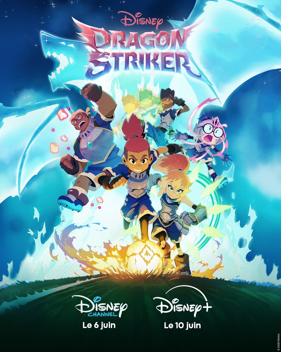 DisneyPlusFR's tweet photo. Il est né pour être une légende. ⚽️🐉

Dragon Striker, sera diffusé sur la chaîne Disney Channel dès le 6 juin, puis disponible le 10 juin sur #DisneyPlus. https://t.co/bEMJhufVbR