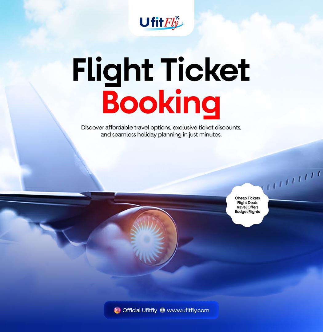 ufitfly's tweet photo. Flying Made Easy With Ufitfly

Get affordable flight Ticket from Ufitfly. We offer a good ticket rate  that fits into your pocket without breaking the bank.

Send us a DM today.

#Flight #Ticket #Ufitfly https://t.co/KD5SGxlqmw