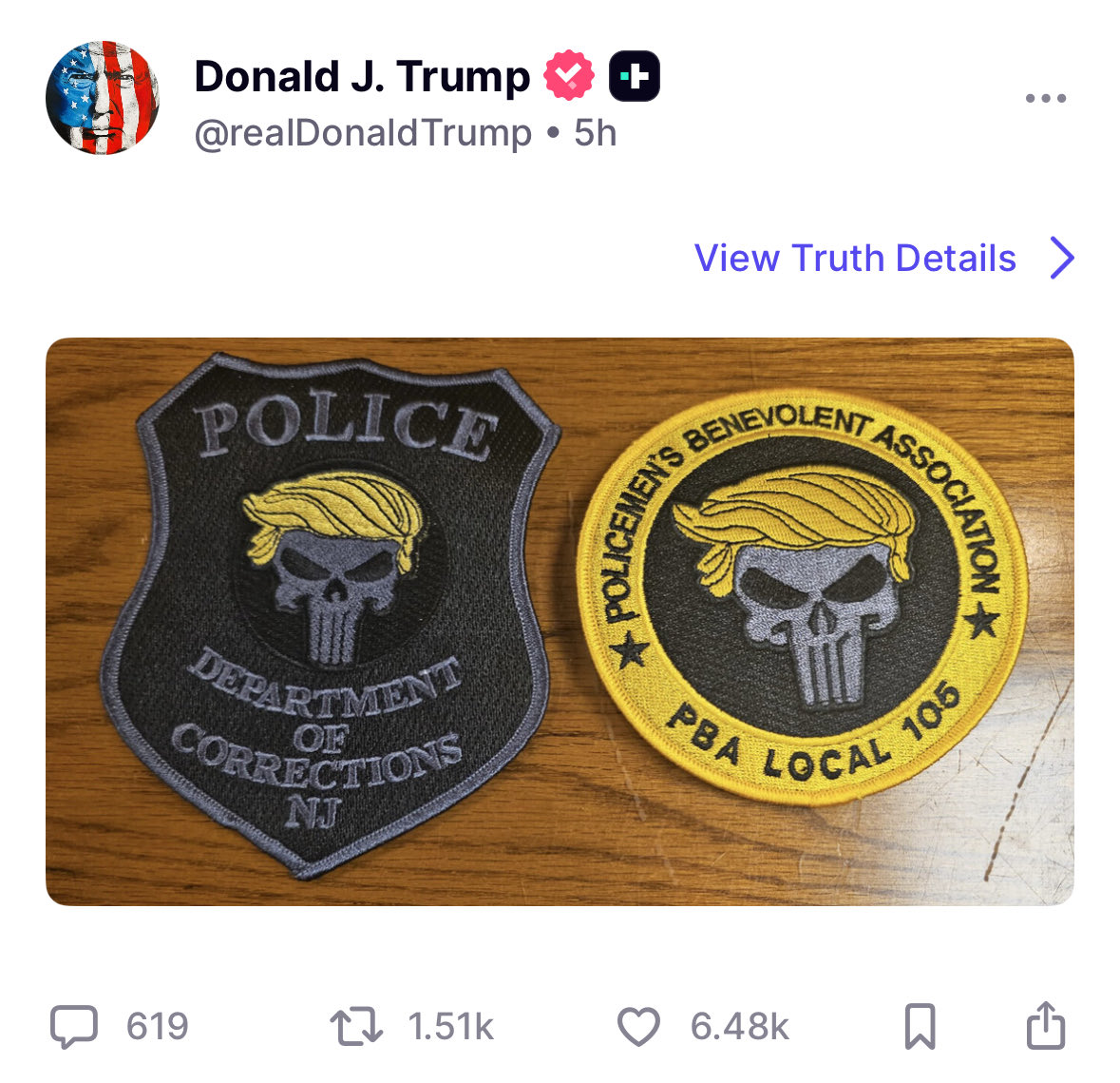 DanielBenjamin8's tweet photo. @realDonaldTrump is the punisher. Love it. https://t.co/8K7LVWhiWp