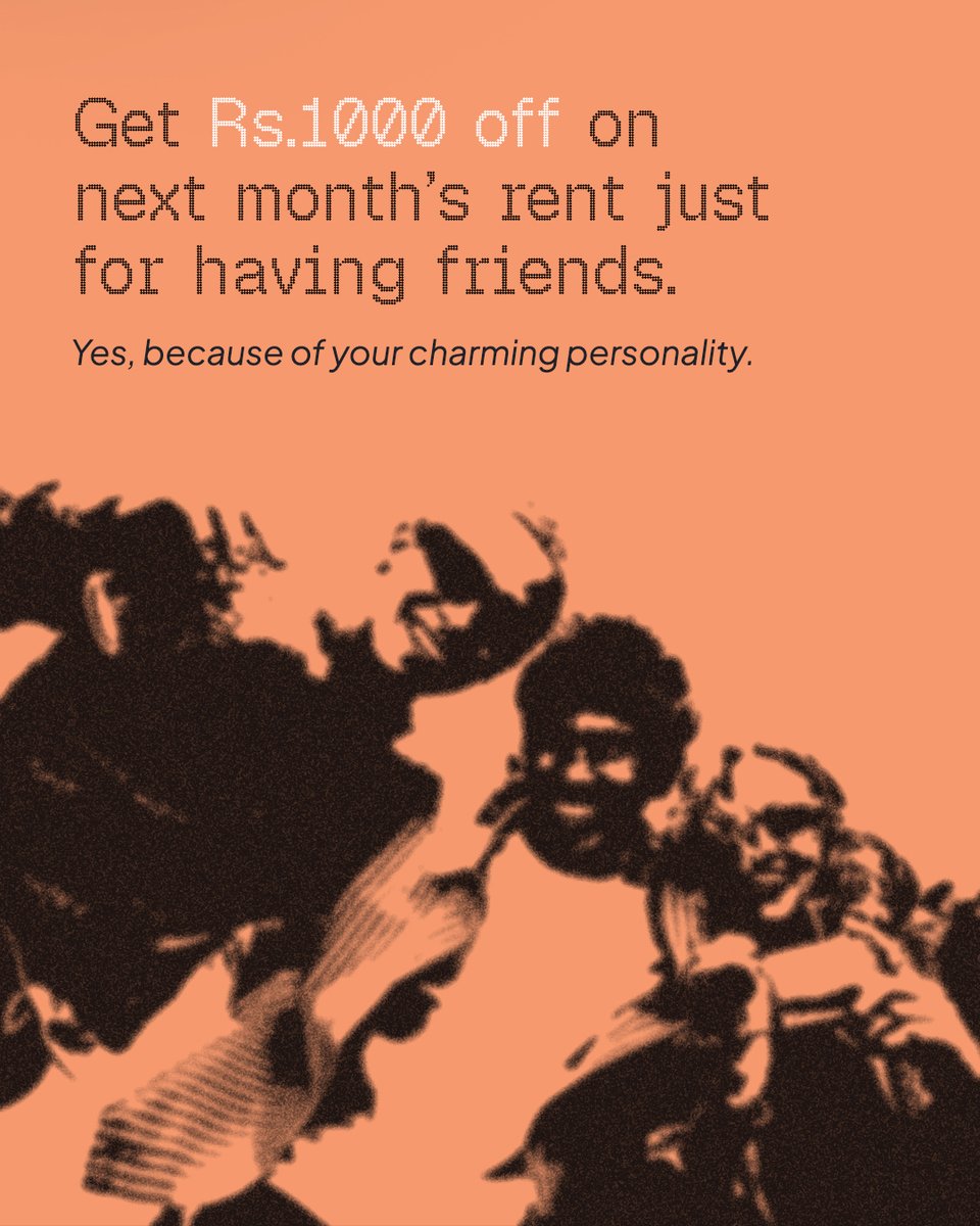 atrishabh's tweet photo. Rent Day referrals. Unlimited invites. Unlimited earnings.
Tell your friends about Secured. They get ₹500 off. You get ₹1,000. Repeat as many times as you want.
The only ceiling is how many friends you have. https://t.co/oWMbUpIuSb