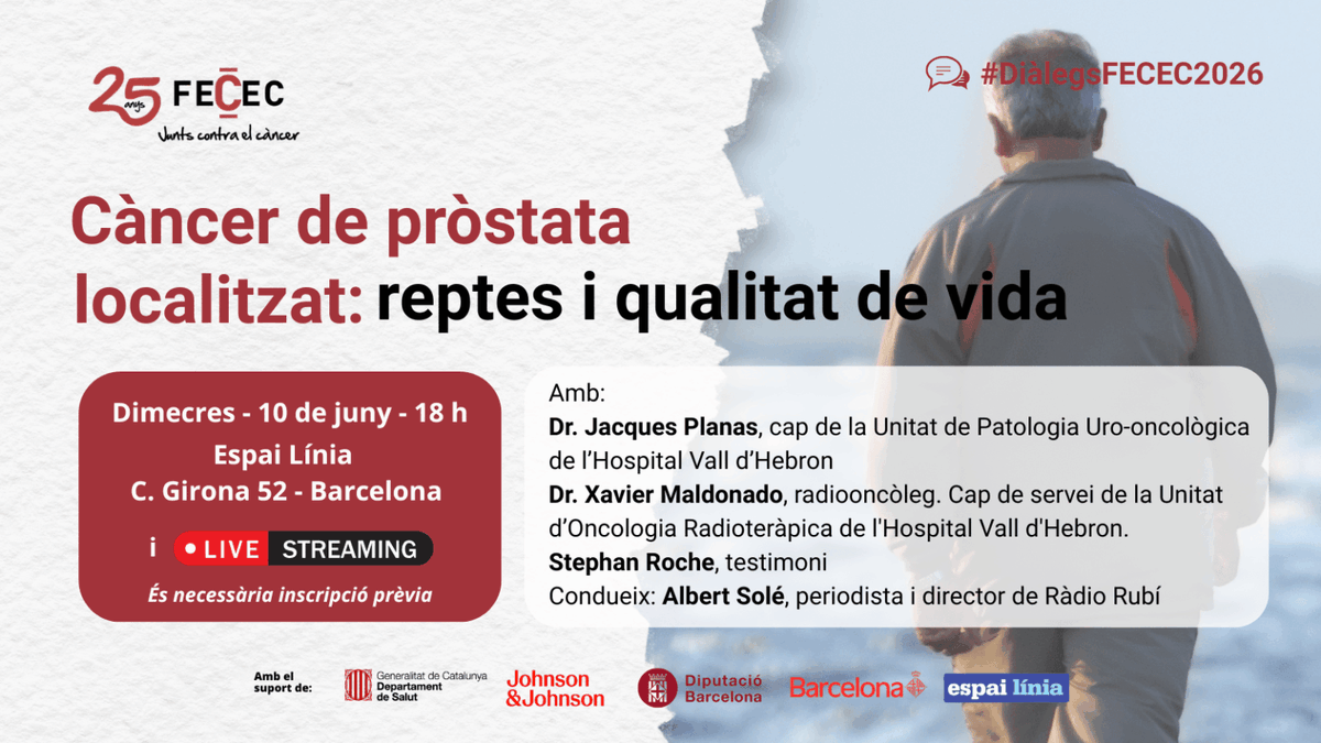 espailinia's tweet photo. ‘Junts contra el càncer’ impulsa una xerrada a l’Espai Línia sobre el càncer de pròstata | @FececFederacio 
https://t.co/9hFOmvlOD1 https://t.co/6s5k7t591X