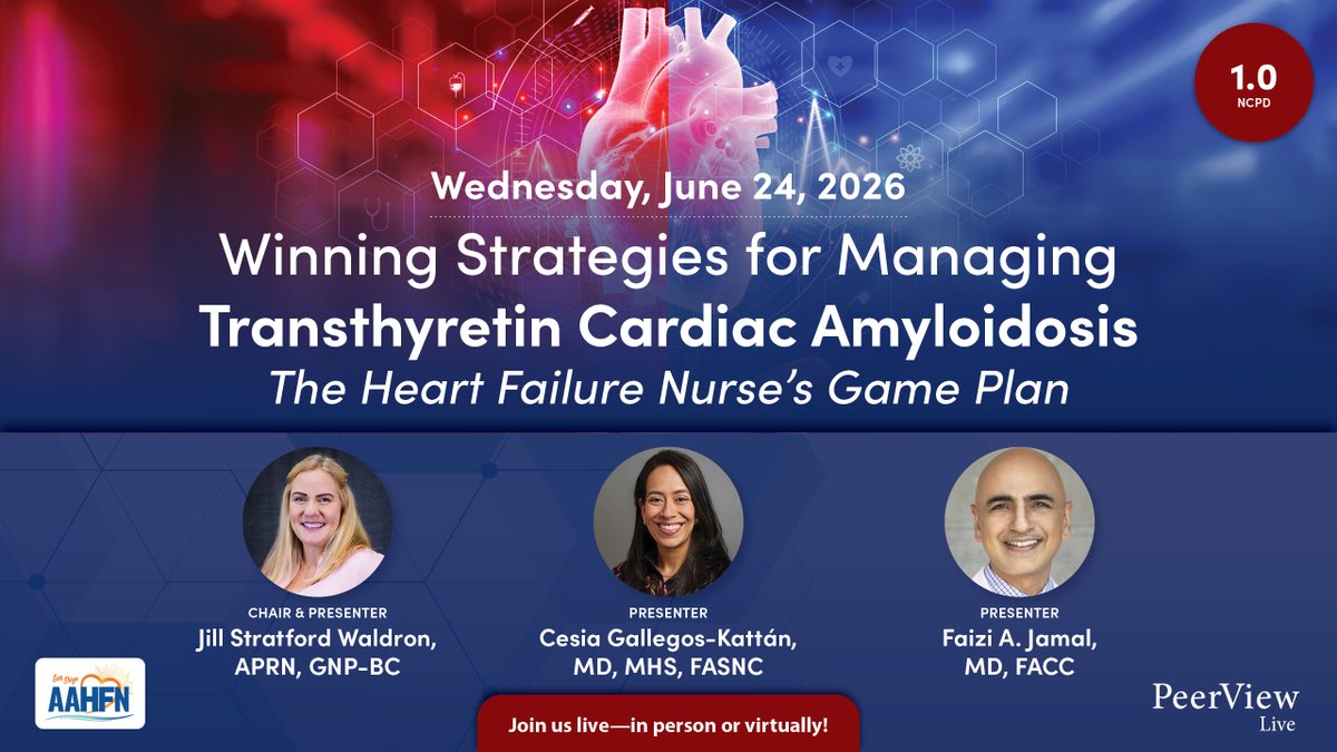 SpeakJen's tweet photo. 🎮❤️ #ATTRCA Challenge Accepted?

Join @PeerView at #AAHFN26 for a Game Show–style challenge on diagnosis, targeted therapies, and nursing best practices.

🏆 Compete with peers. Learn from experts.

📅 June 24 | 8:00 AM PDT
🔗 https://t.co/7ab5xWwJAJ #MedEd https://t.co/Na6Z9Nihxm