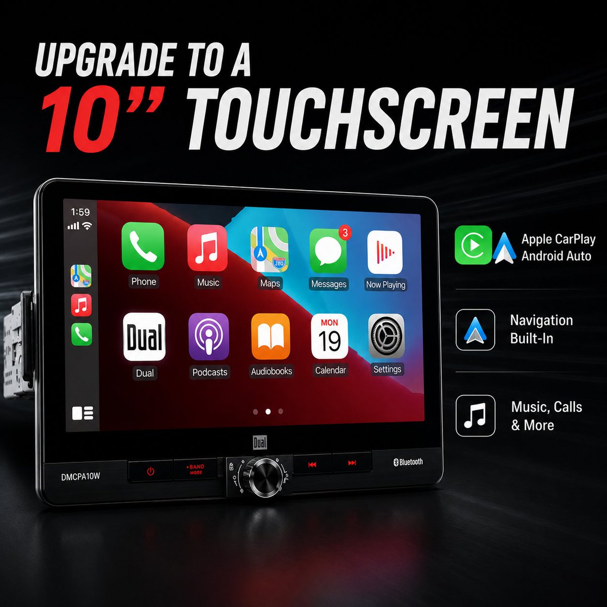 DualElectronics's tweet photo. Big screen energy 😮‍💨

Wireless Apple #CarPlay + Android Auto on a massive 10” touchscreen = the upgrade your dash has been waiting for.

Navigation. Music. Calls. All in one place.

🔥 Now 10% OFF at Walmart: https://t.co/wBcqNusFw8 
#CarAudio #TruckLife #SoundSystem https://t.co/02gEQsFdwU