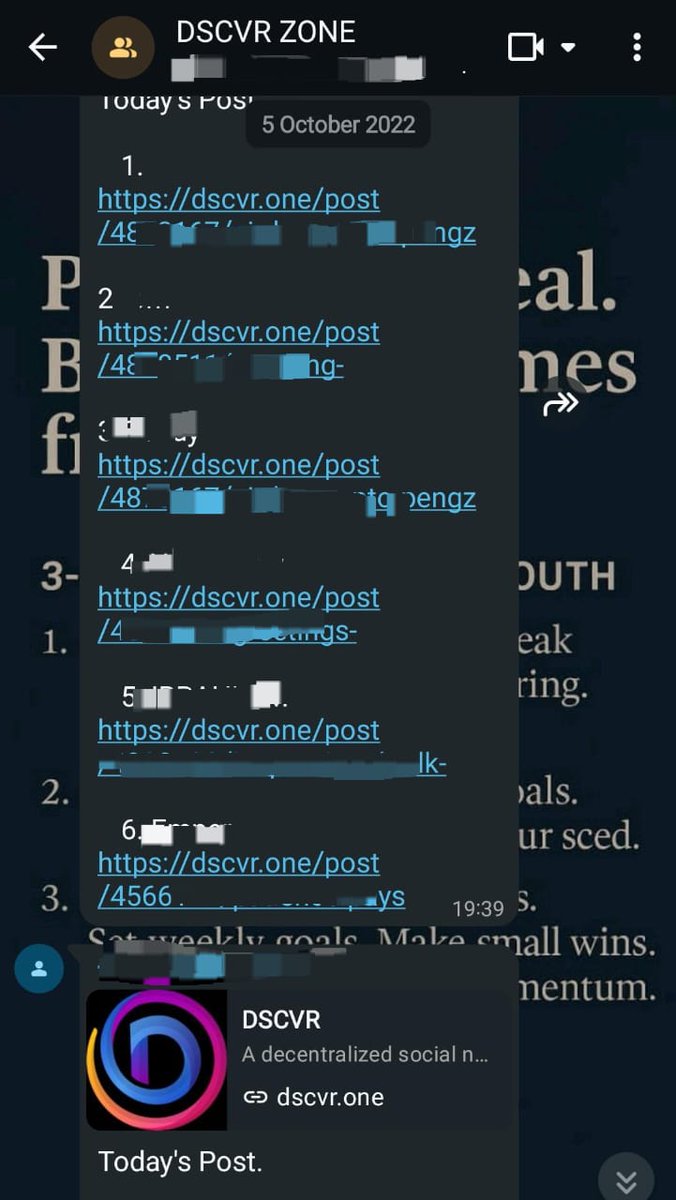 JossyPi's tweet photo. who remembers @DSCVR1  from way back? 😅

i was scrolling through old screenshots and found this one from October 2022.

back then, a few of us had a WhatsApp group where we'd share our daily DSCVR posts, support each other, and just spend time exploring what decentralized social could become.

DSCVR was one of those early Web3 social experiments many of us used, and seeing that screenshot brought back memories of a very different phase of this industry. 

good, simple old days... 😂

anyway, their airdrop eligibility is now live, and if you were active back then, it might be worth checking yours. Registration closes June 18.

link: https://t.co/KHg2QWQiz1

hopefully, being early pays off. 😇