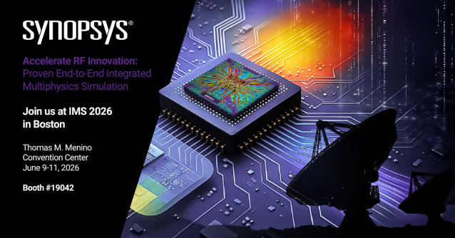 rkstant's tweet photo. Join Synopsys at IMS 2026, booth 19042, in Boston, MA. Stop by to see our in-booth presentations or meet our dedicated technical staff to help you with your RF &amp; microwave solutions.Synopsys at IMS 2026 https://t.co/F3l07tTv43 https://t.co/PEeUW8eRAU