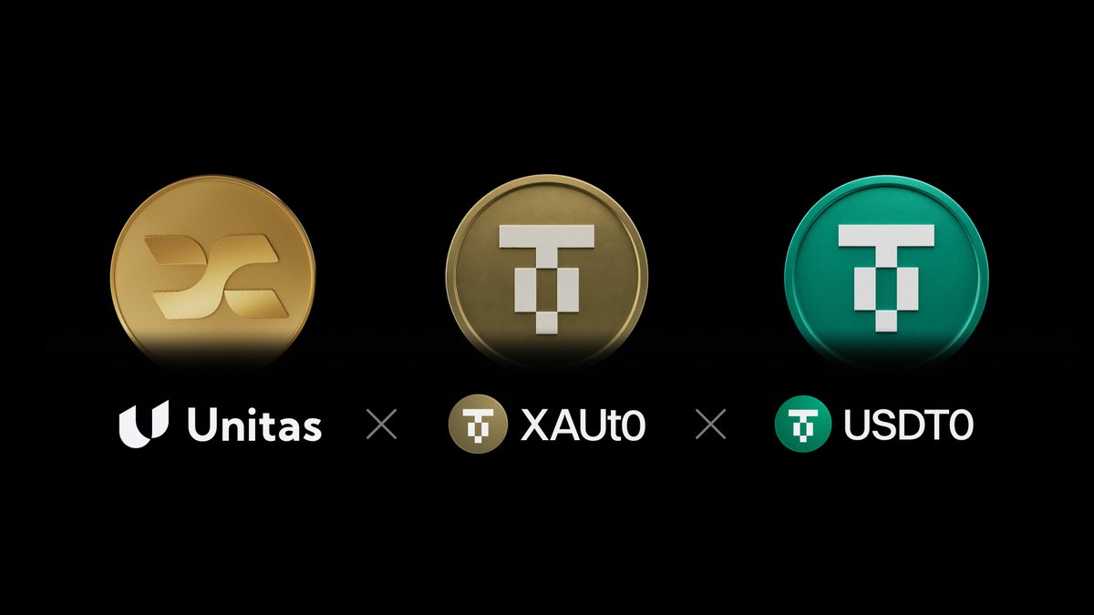 UnitasLabs's tweet photo. 1/ XGLD cross-chain access is powered by @USDT0_to and XAUt0.

Users can mint XGLD on BNB Chain and access gold-backed yield on supported networks, aligned with USDT0’s mission of bringing Tether assets to every network. https://t.co/cQKcxO6JSx